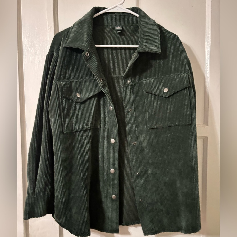 Dark green button up shirt